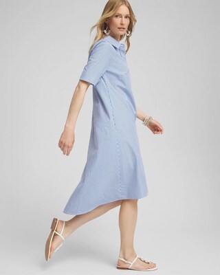 Cotton Stripe Shirt Dress