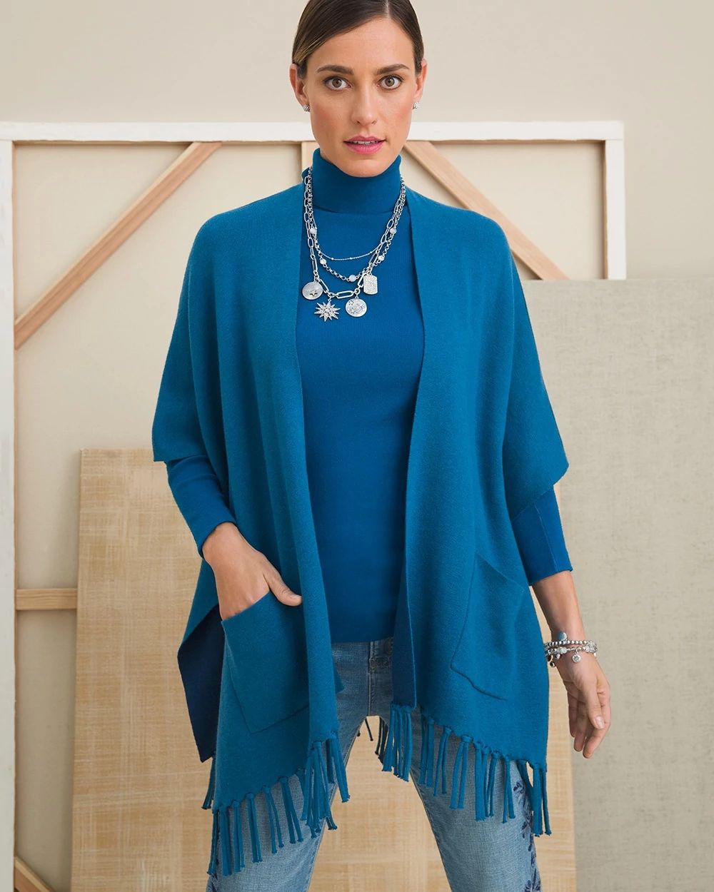 Reversible Fringed Ruana Wrap | Chico's