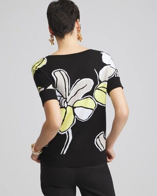 Floral Dolman Pullover Sweater