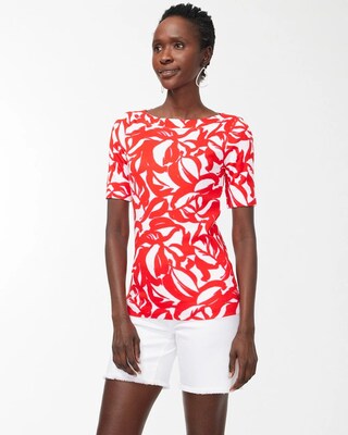 Pima Leaf Print Everyday Tee