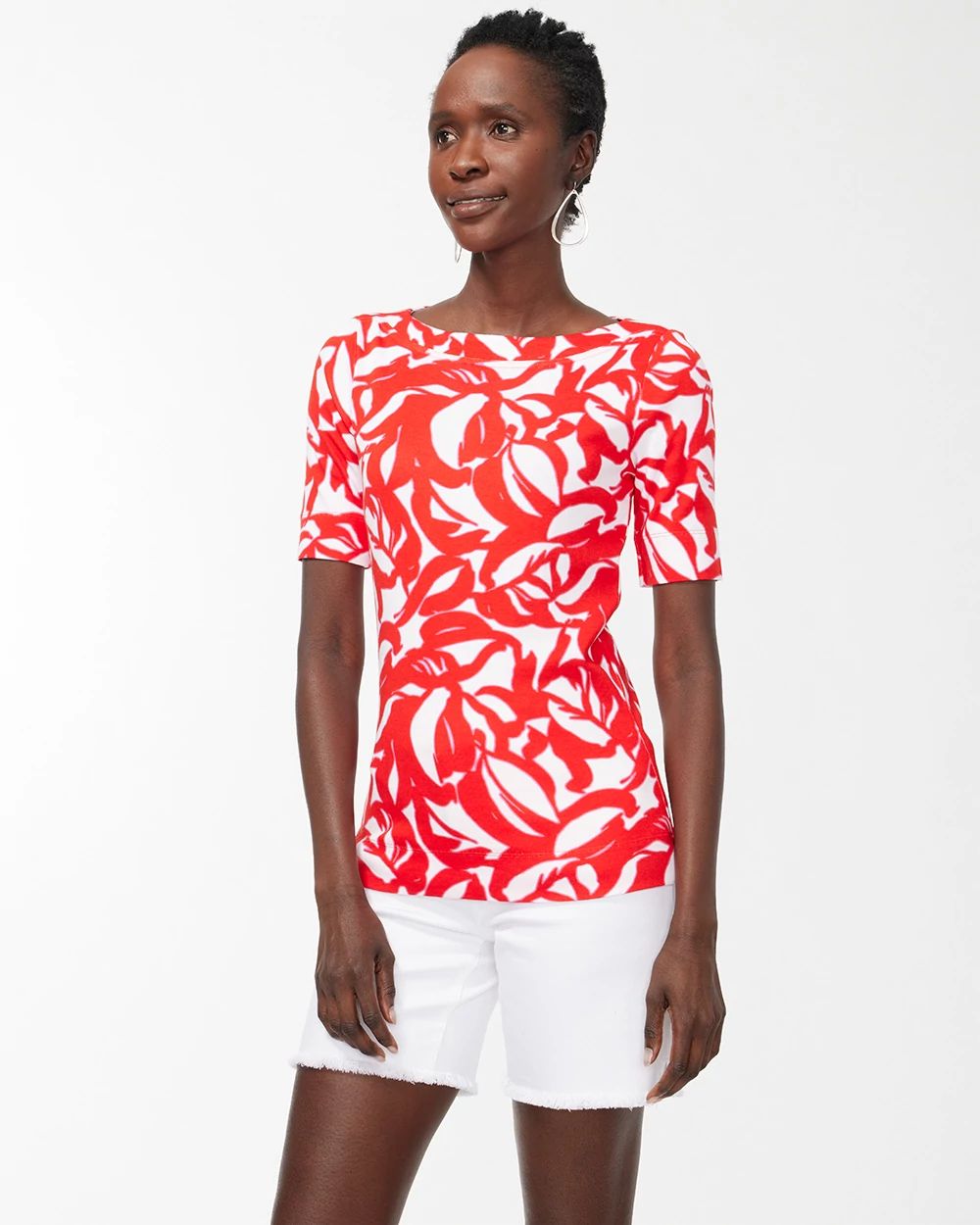 Pima Leaf Print Everyday Tee