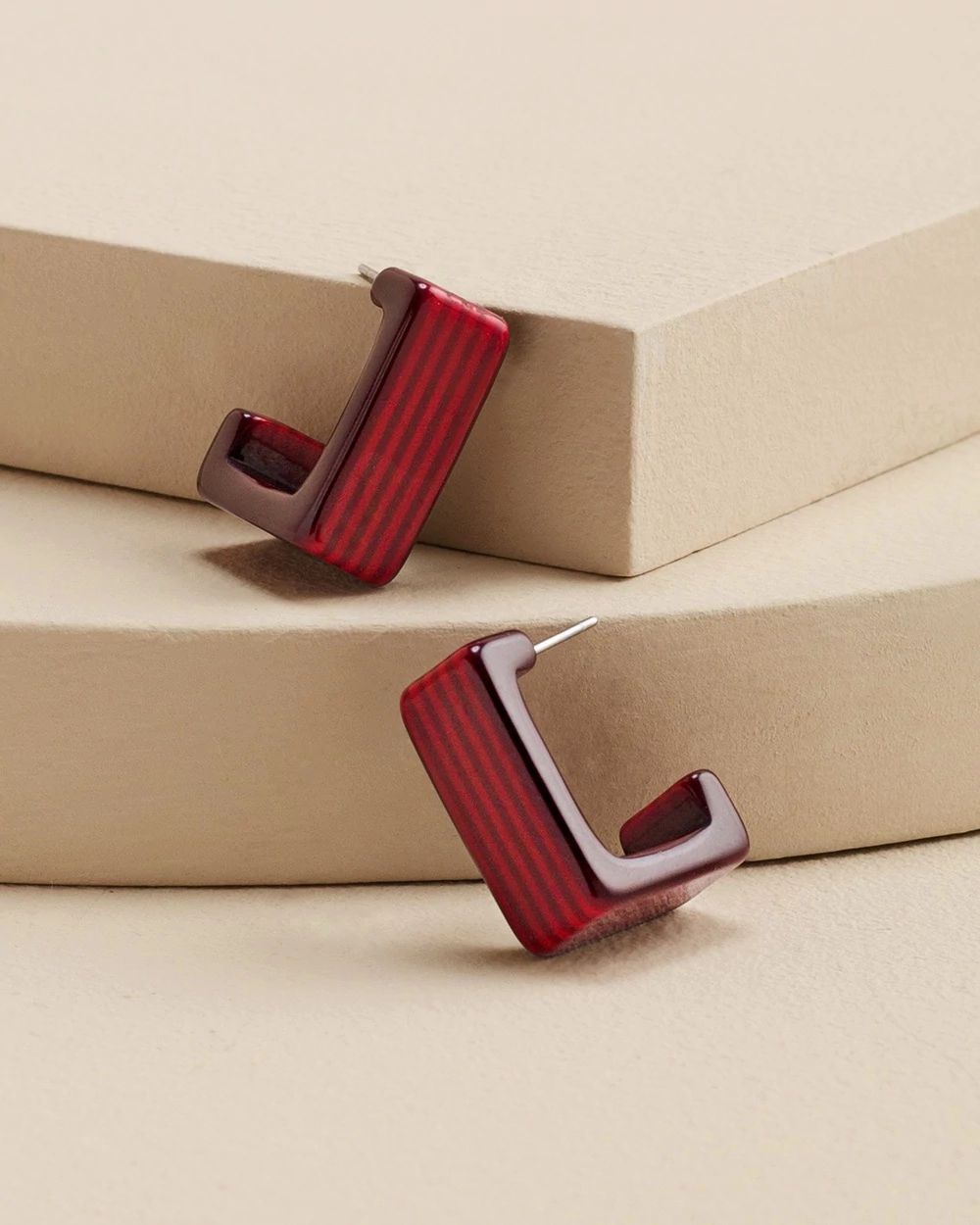 Red Hoop Earrings