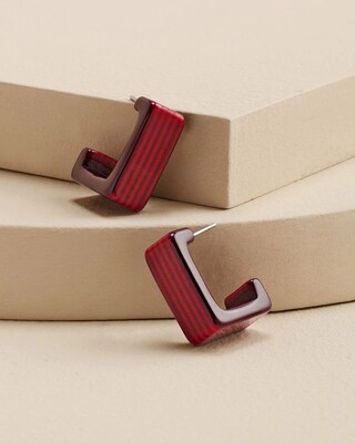 Red Hoop Earrings