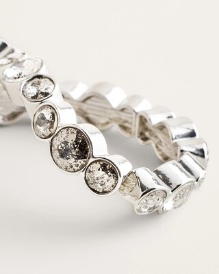Silvertone Pave Stretch Bracelet