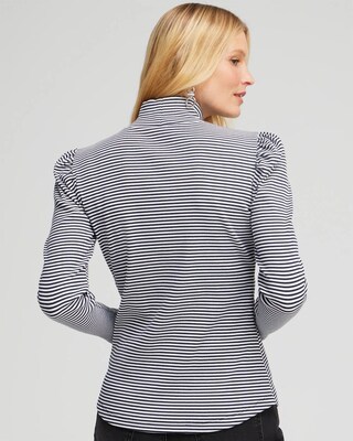 Rib Knit Stripe Turtleneck