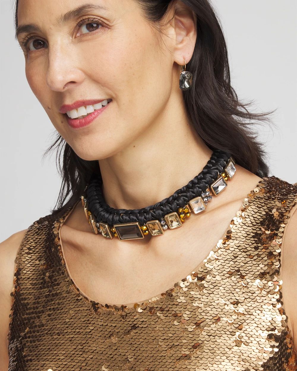 Embellished Braided Collar Necklace