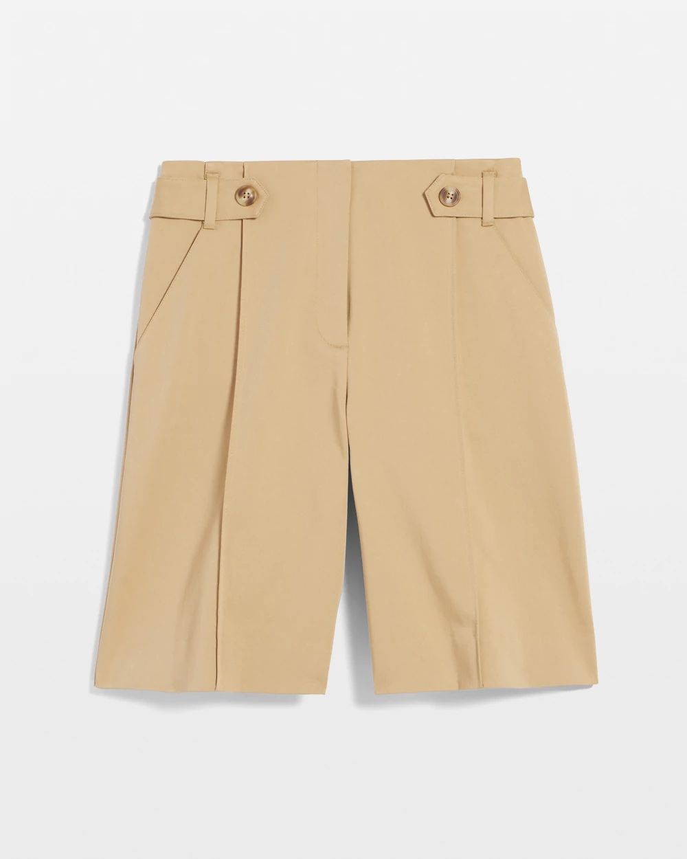 Sateen Tab-Front A-line Shorts