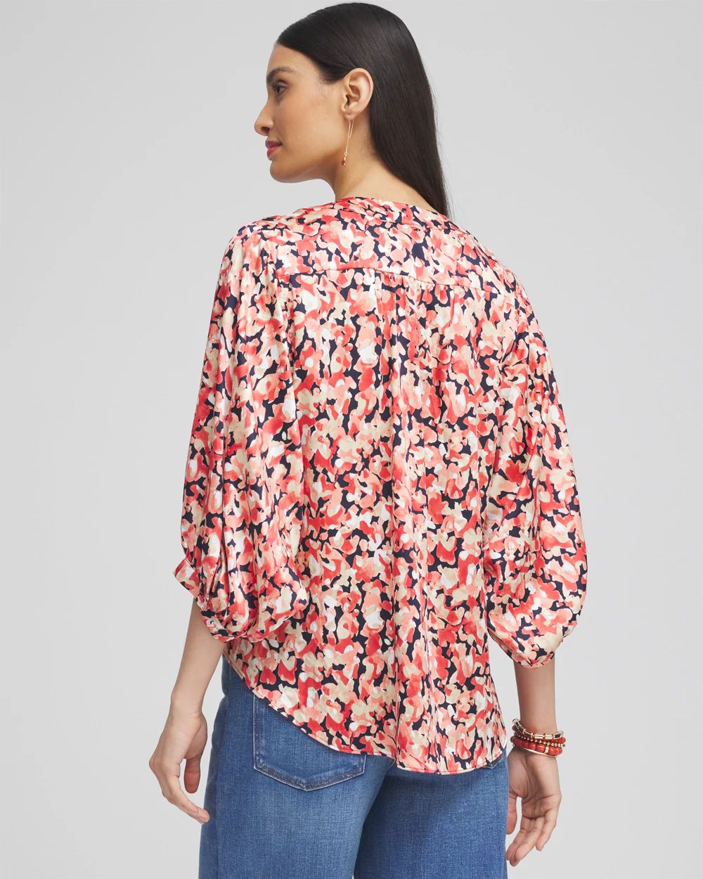 Camo Tie-Front Blouse