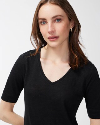 Shirred Back Linen Tee
