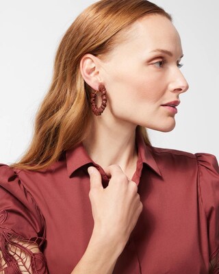 Brown Leather Hoops