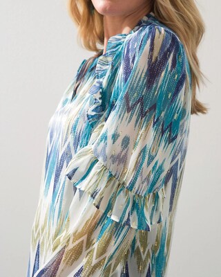 Ikat Print Clip Dot Top