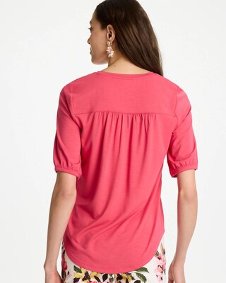 Shirred Elbow Sleeve Tee click to view larger image.