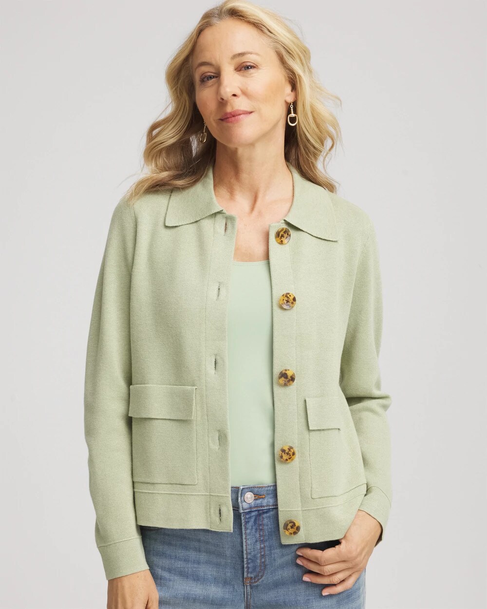 Button-Front Cardigan Jacket