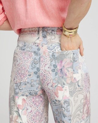 So Slimming® High-Rise Floral Patchwork Jeans click to view larger image.