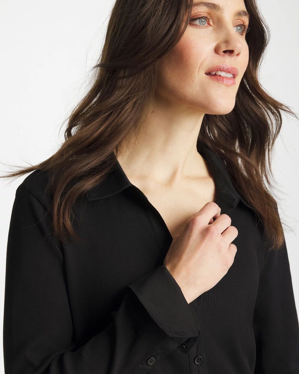 Collared Rib Mix Henley