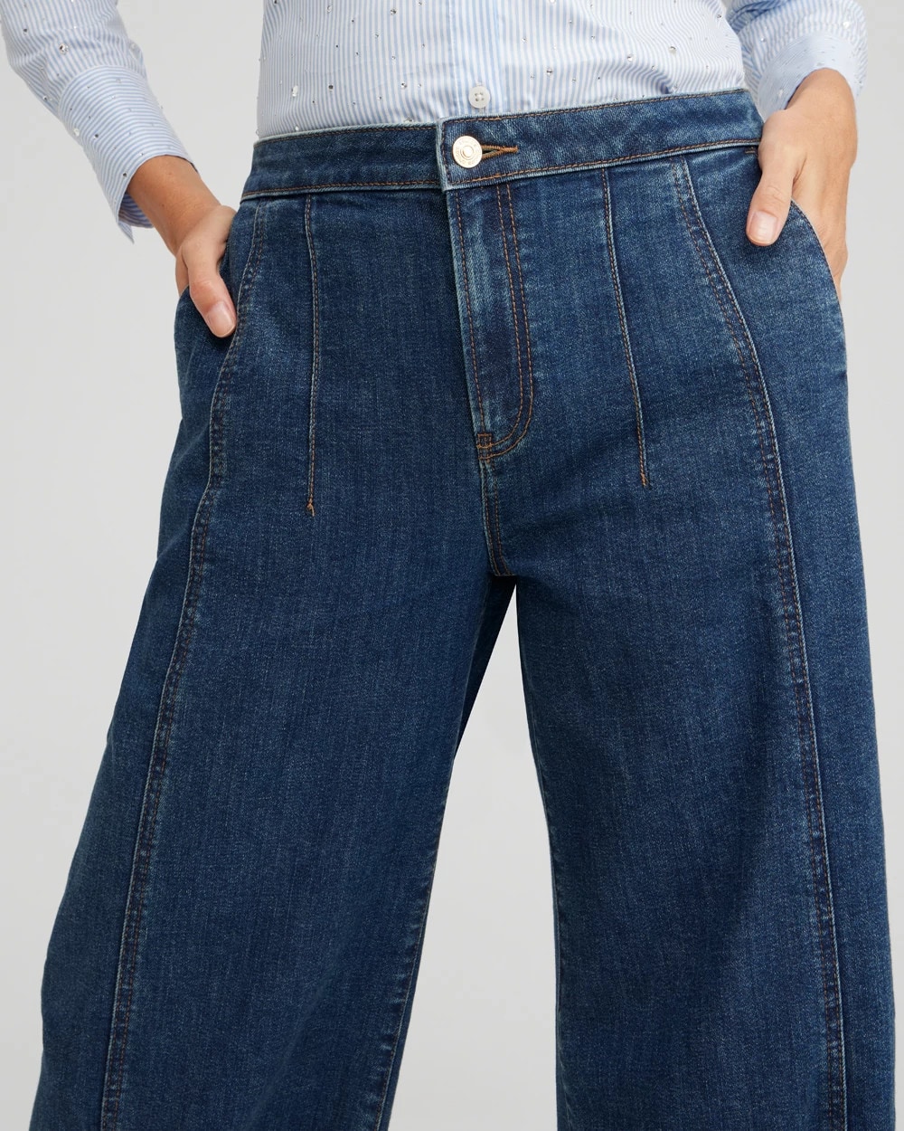 High Rise Wide Leg Palazzo Jeans