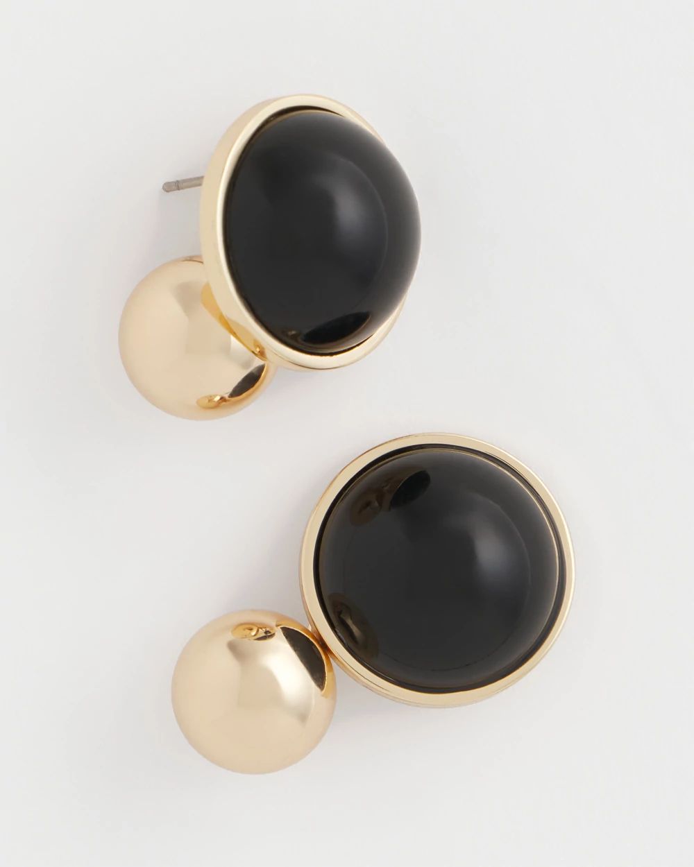 Black Sphere Drop Earrings