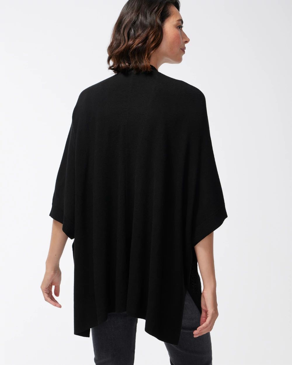 Embroidered Eyelet Sweater Ruana