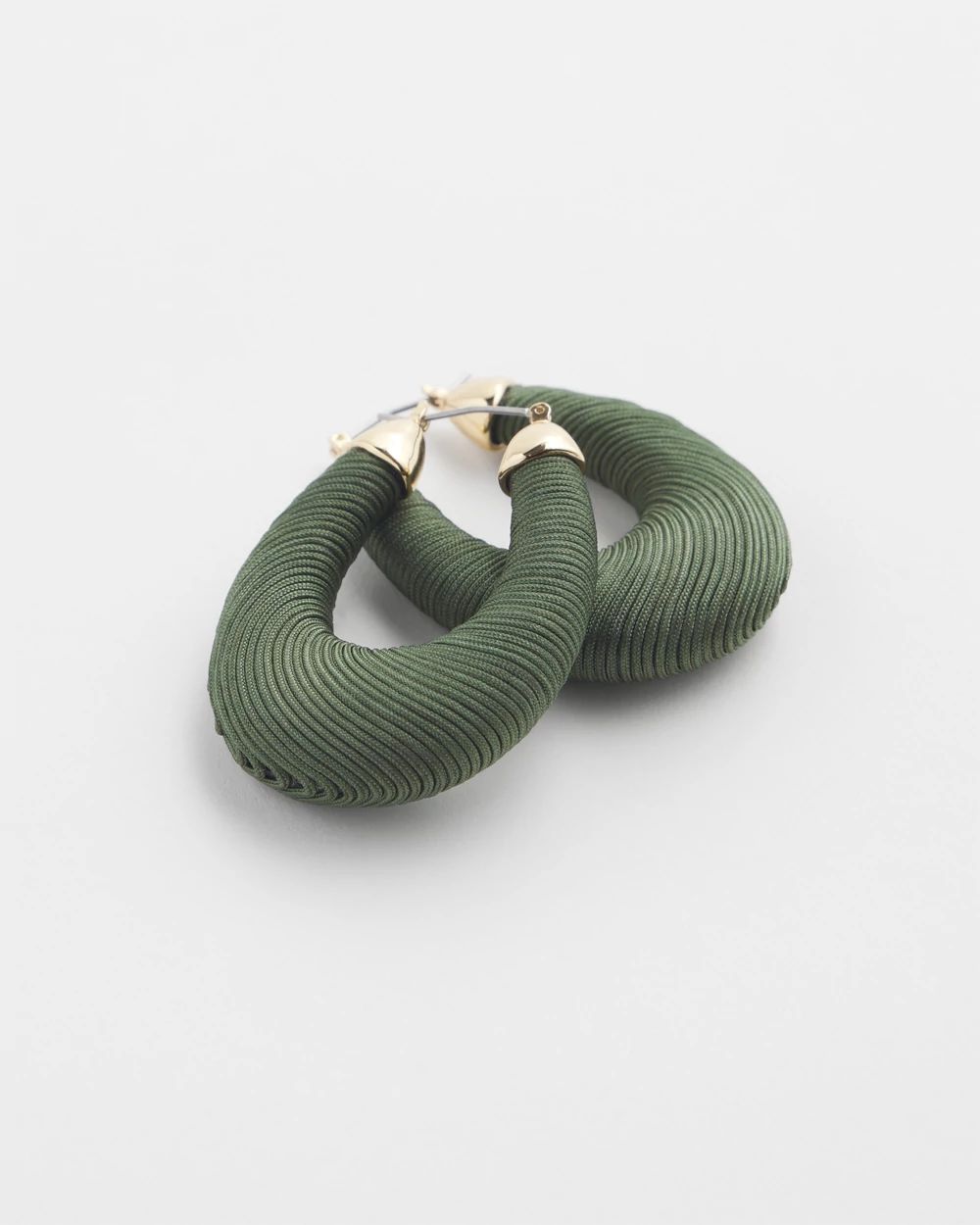 Olive Thread Wrapped Hoops