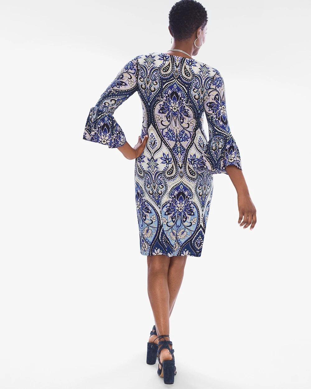V-Neck Paisley Dress