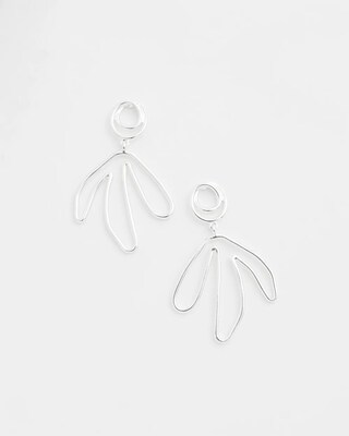 Silver Tone Palm Earrings