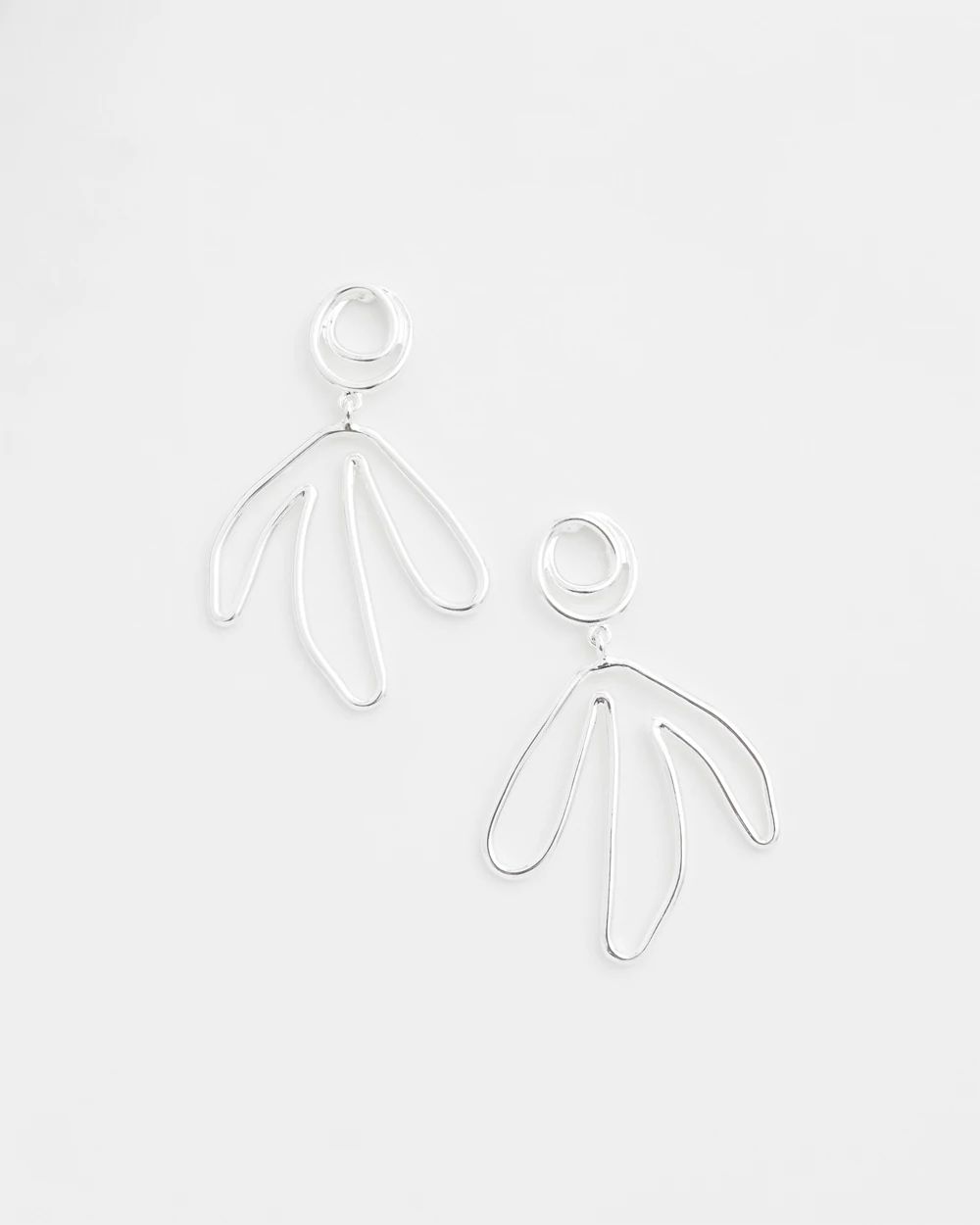 Silver Tone Palm Earrings