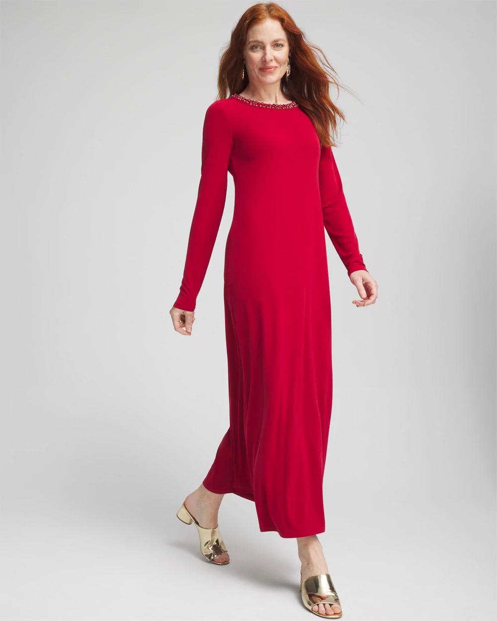 Rhinestone Embellished Maxi Dress