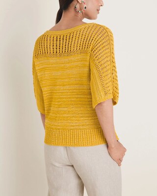 Mixed-Stitch Pullover Sweater