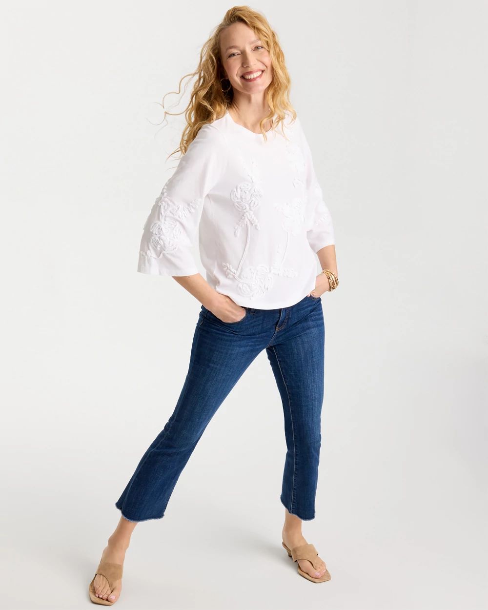 Soutache Elbow Sleeve Tee