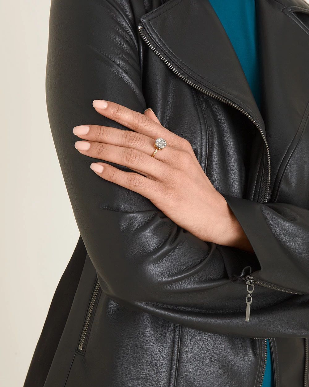 Goldtone Stackable Faux-Hematite Ring