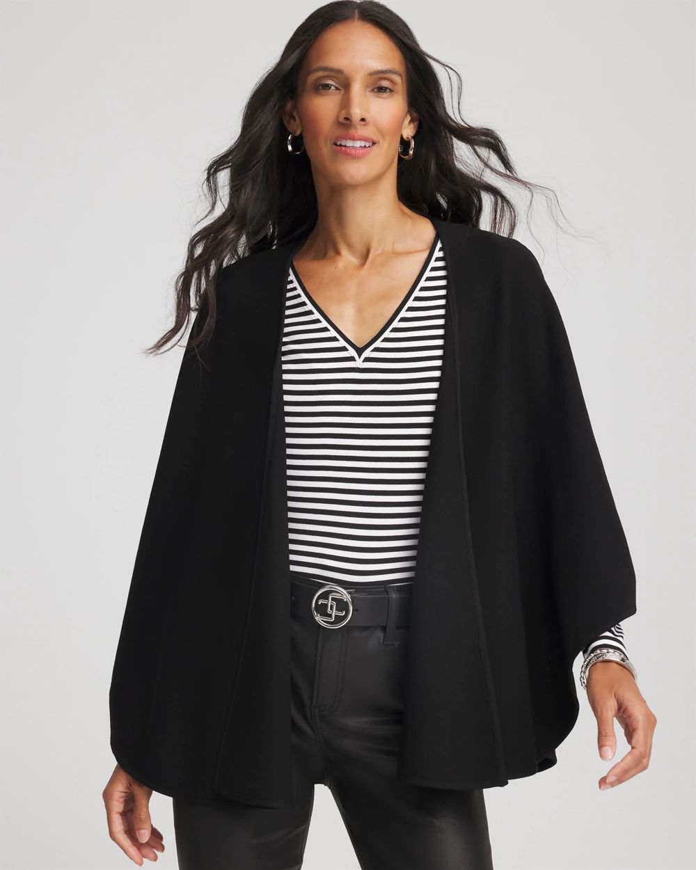 Crepe Open-Front Ruana