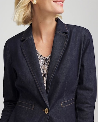 Denim Peplum Blazer click to view larger image.