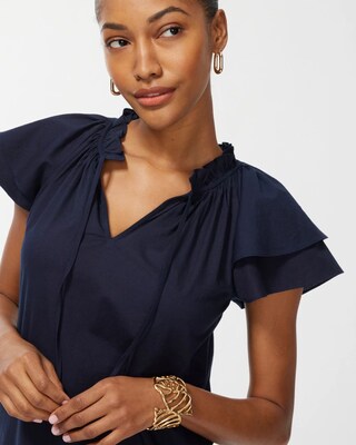 Tiered Flutter Sleeve Midi Dress