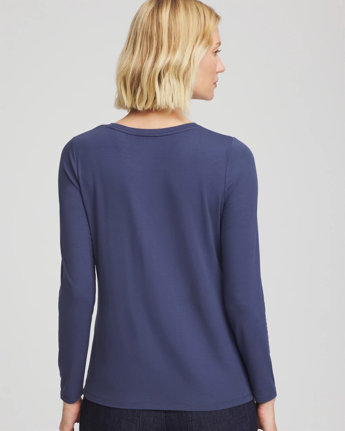 Chico's Touch Of Cool Layering Tee In Indigo Sky In Blue