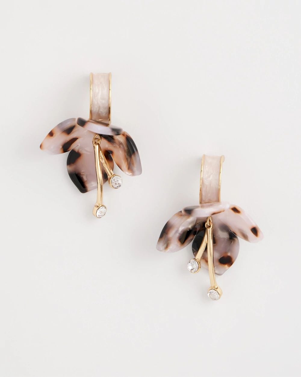 Tortoise Spider Lily Drop Earrings