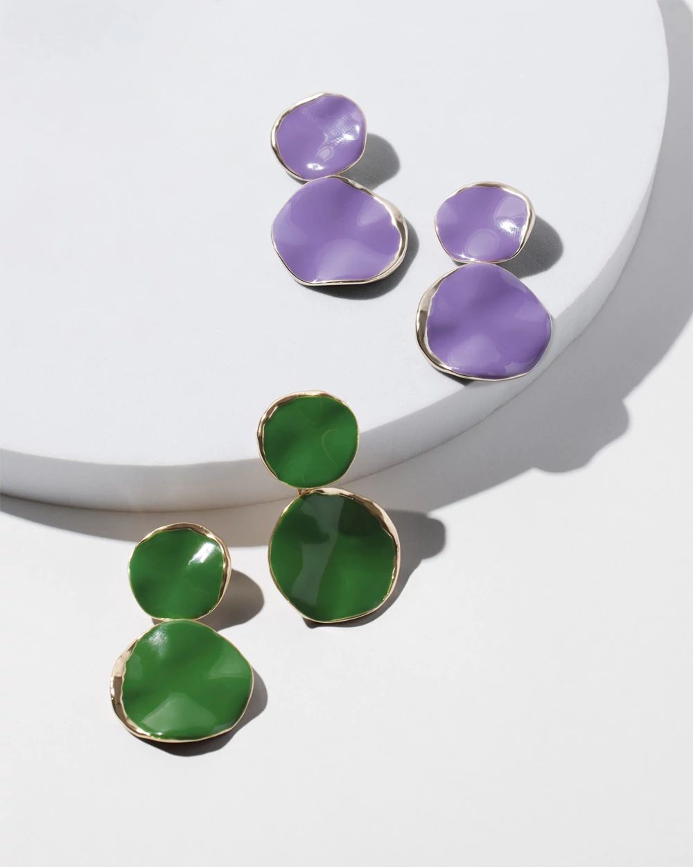 No Droop™ Purple Round Drop Earrings