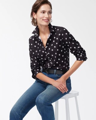 No Iron Stretch Space Dot Shirt