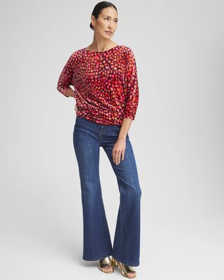 Velvet Banded Hem Print Top click to view larger image.