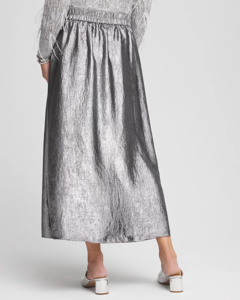 Metallic Satin Maxi Skirt