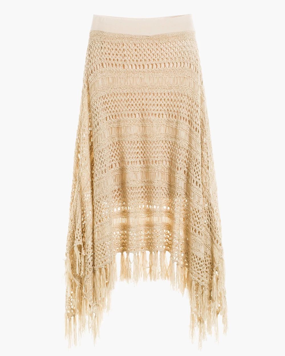 Crochet Fringe Detail Handkerchief Hem Skirt