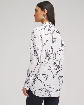 No Iron™ Linen Floral Tunic