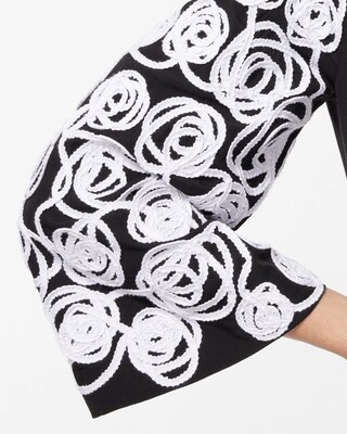 Knit Woven Mix Soutache Sleeve Tee