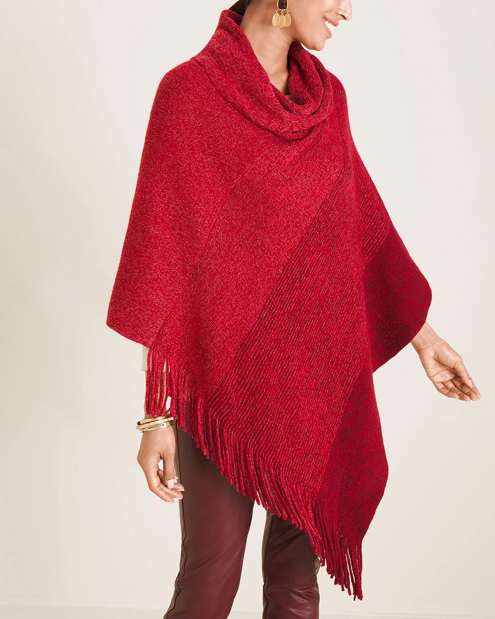Cowl Neck Shine Poncho
