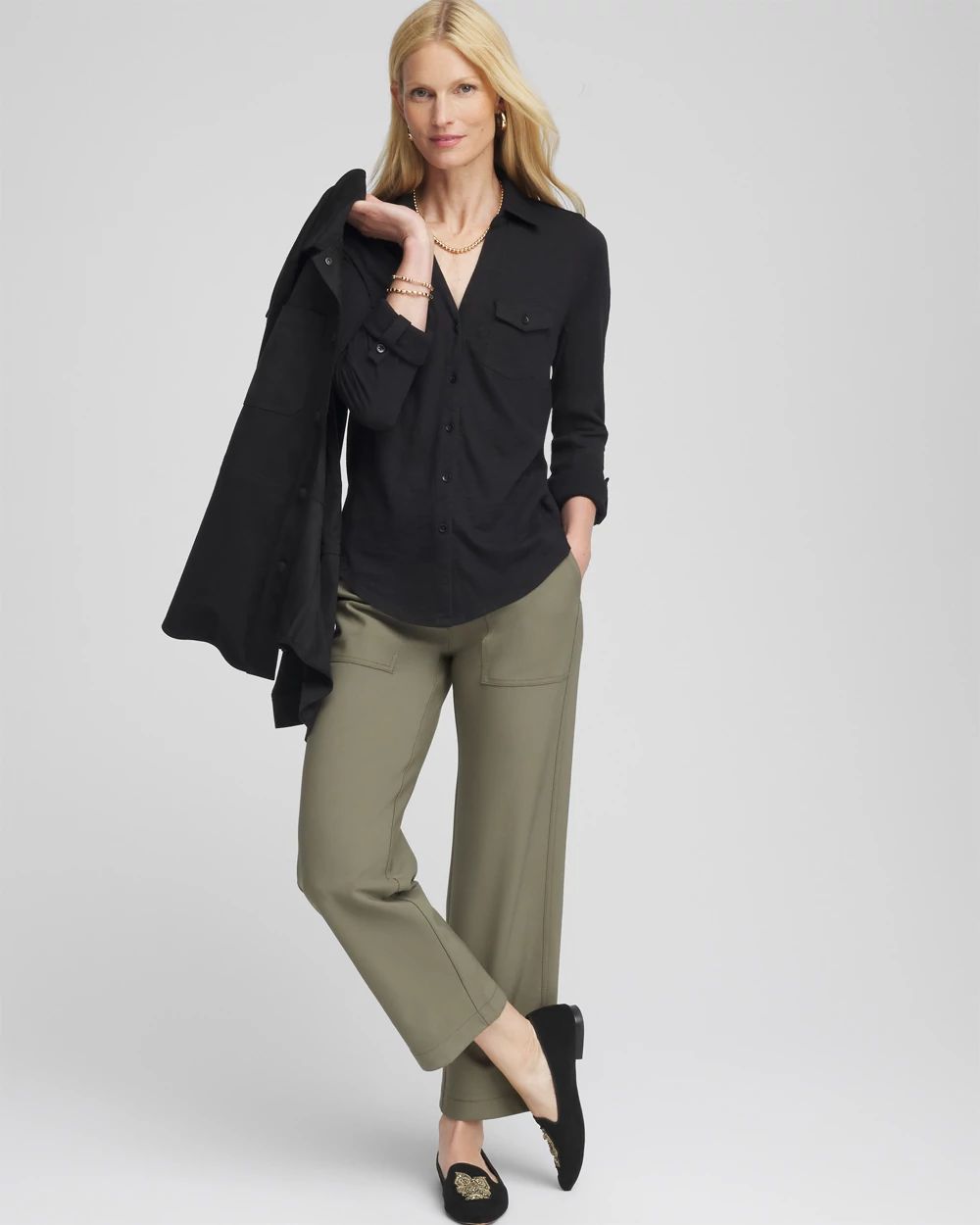 Collared Henley Shirt click to view larger image.