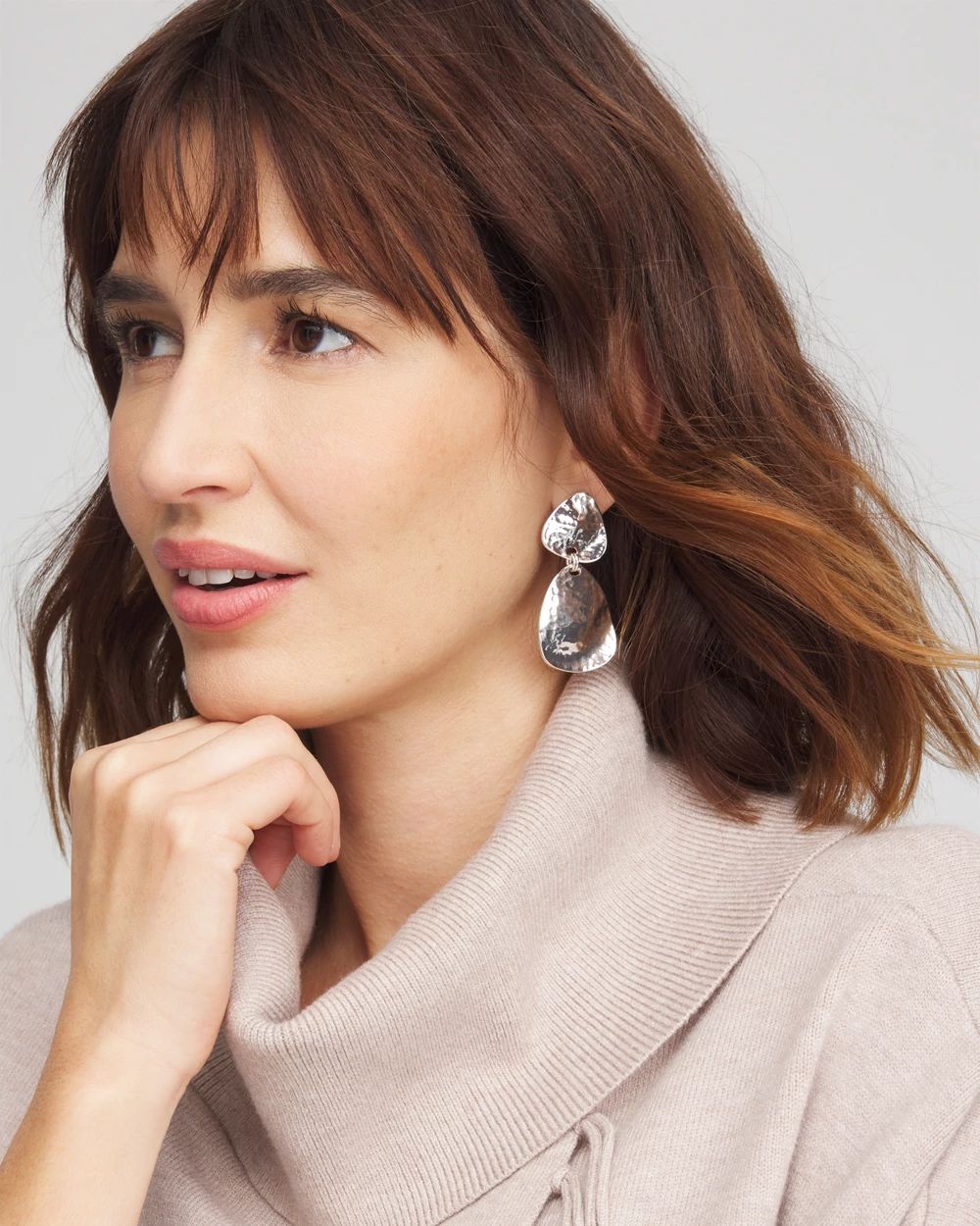 No Droop™ Silver Tone Clip-On Drop Earrings