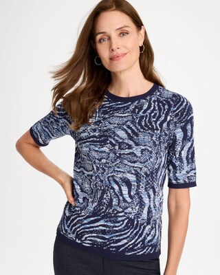 Ella Animal Short-Sleeve Sweater