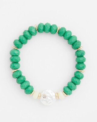 Jade & Mother of Pearl Hero Stretch Bracelet