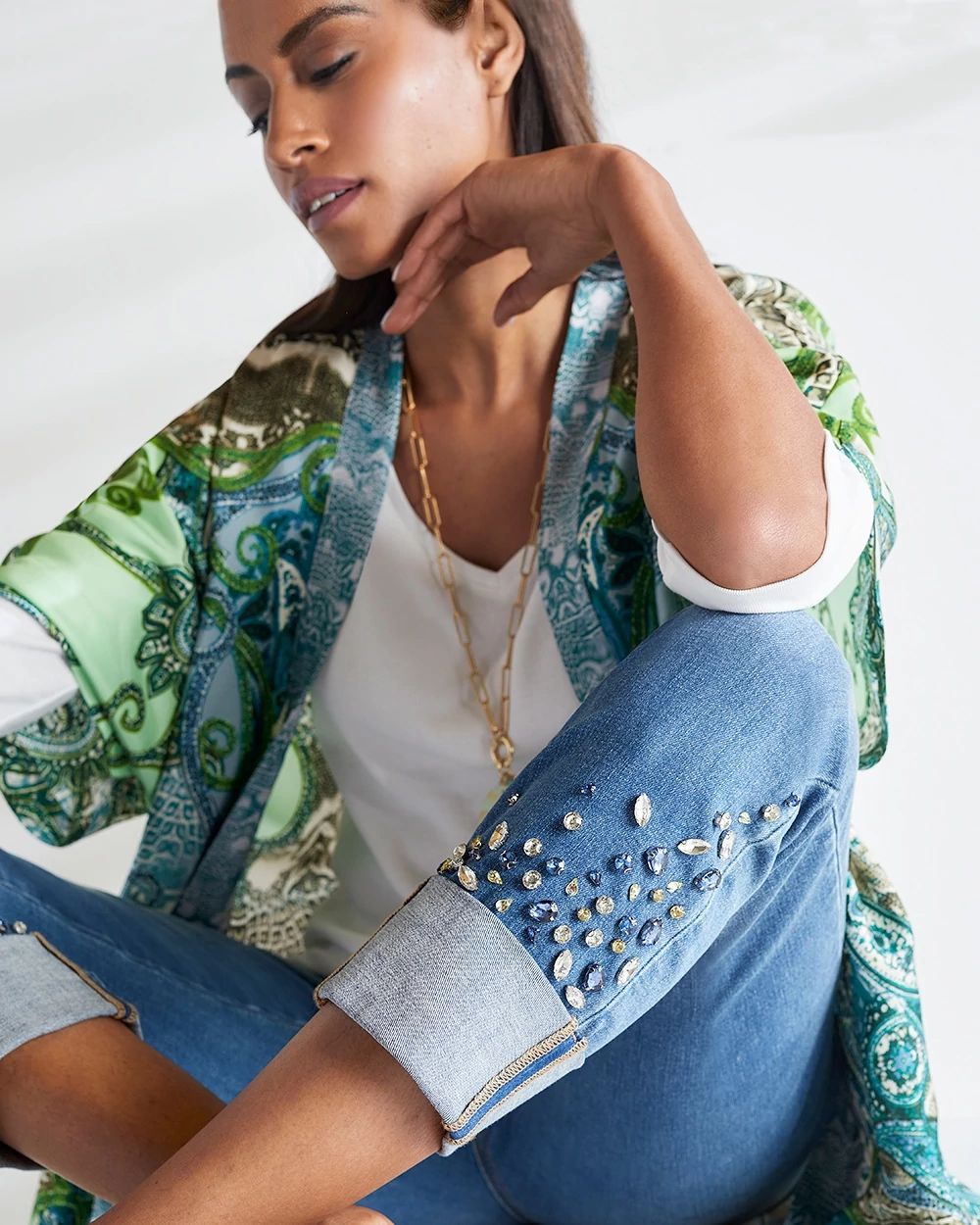 Embellished Cuff Pull-On Jegging