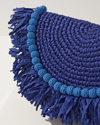 Blue Raffia Clutch