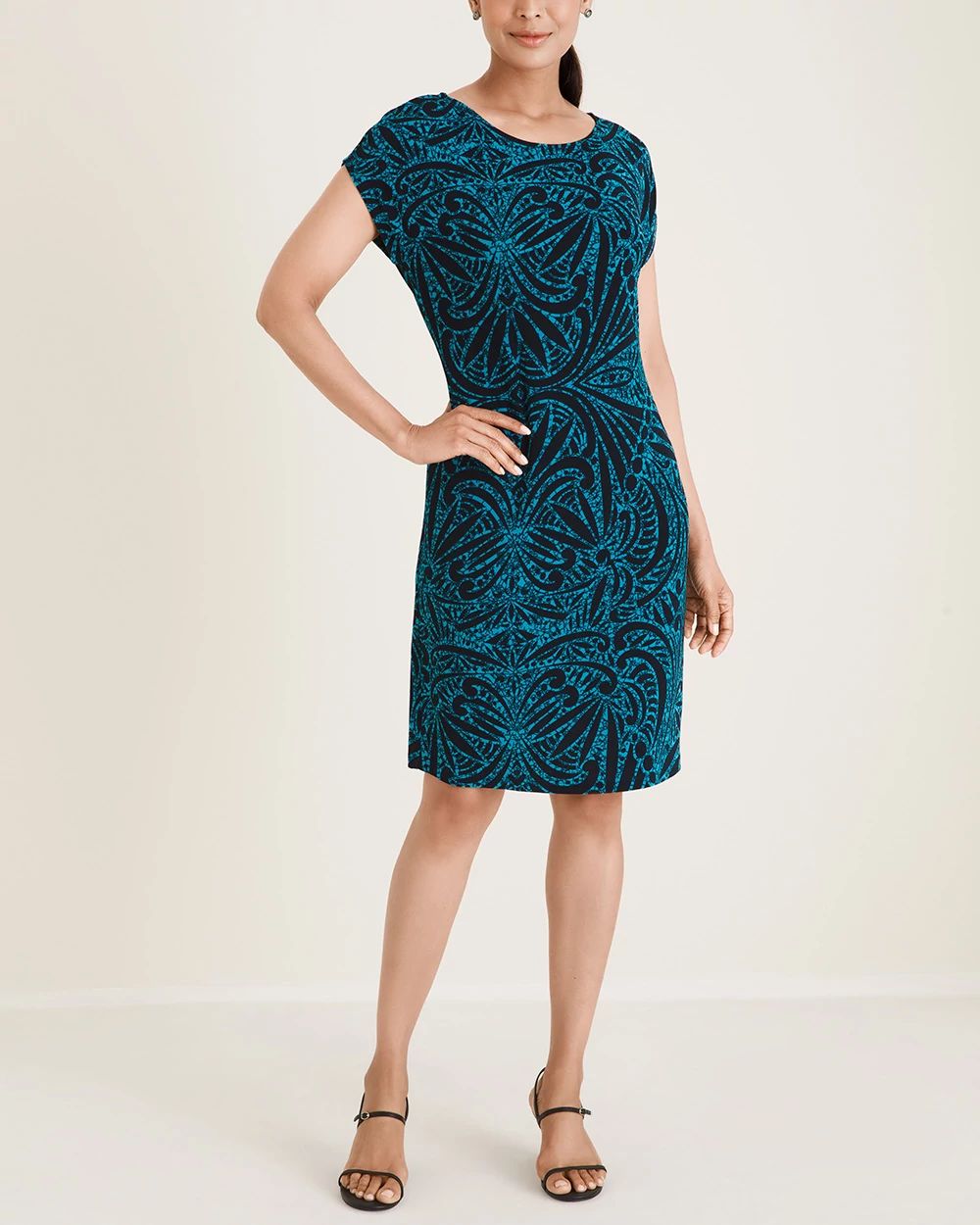 Travelers Classic Printed Cap-Sleeve Dress